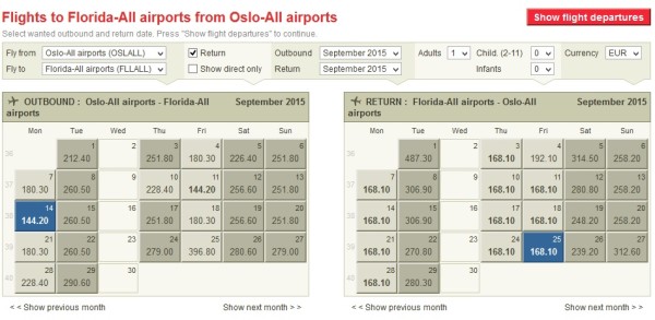 oslo to florida