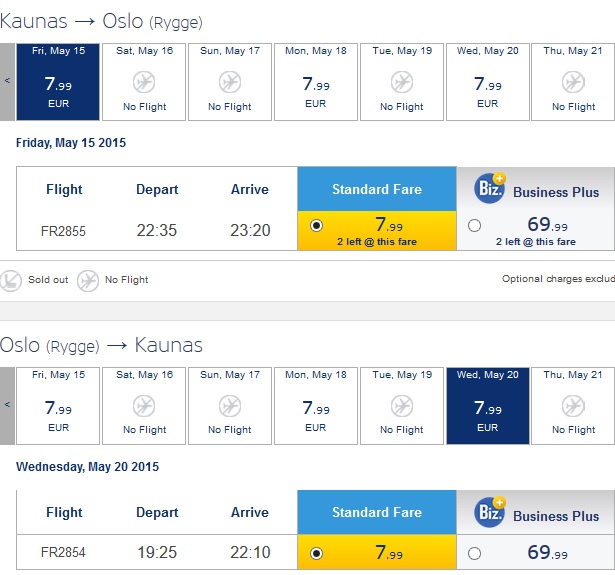 oslo to kaunas