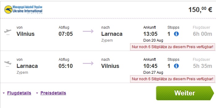 vilnius to larnaca