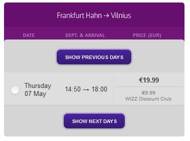 frankfurt to vilnius
