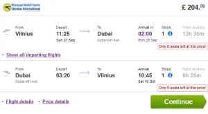 vilnius to dubai