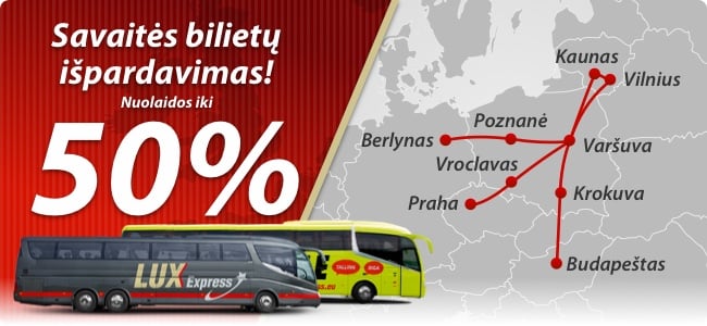 LUX EXPRESS sale: from Lithuania to Poland, Berlin, Prague and Budapest  with 50% discount! - TravelFree