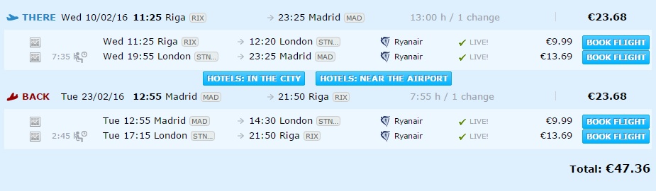 madrid riga