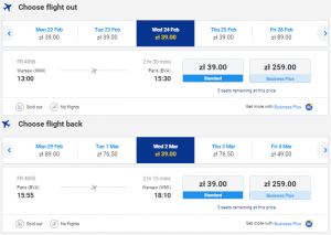 warsaw paris warsaw 18 ryanair