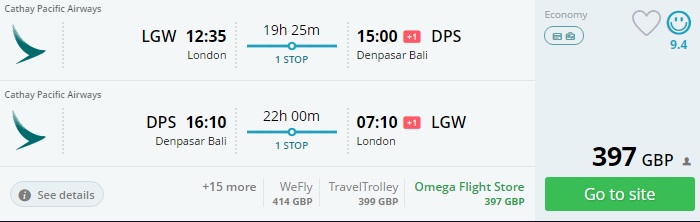 london to bali