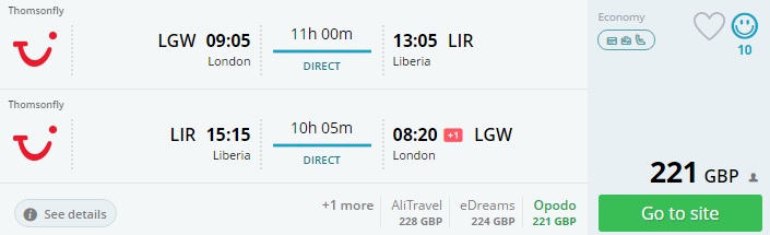london to costa rica