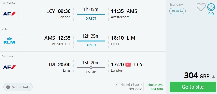 london to peru