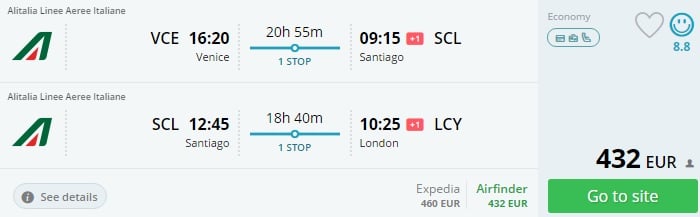 venice to santiago