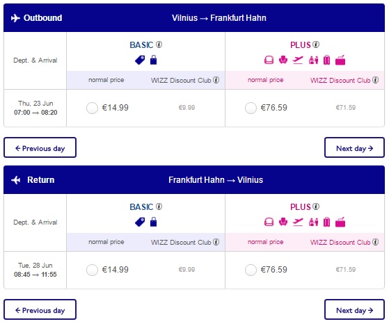 vilnius to frankfurt