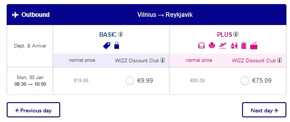 vilnius to iceland