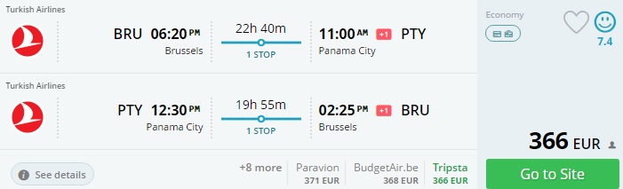 europe to panama