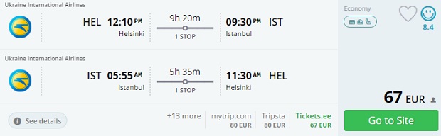 helsinki to turkey