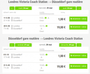 london dusseldorf london 2 eur