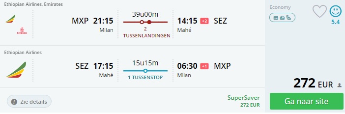 milan to seychelles