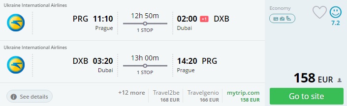 prague to dubai