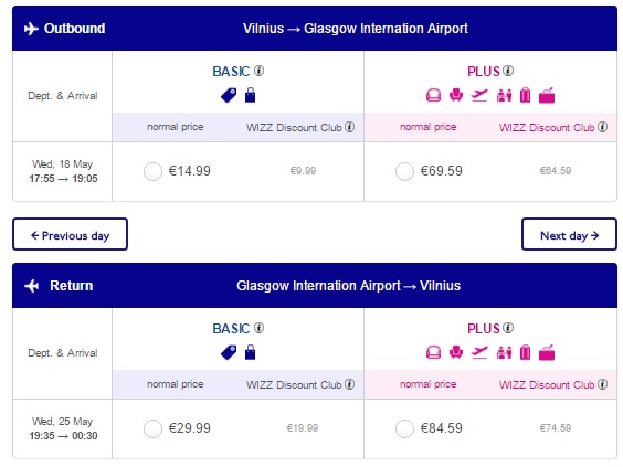vilnius to glasgow