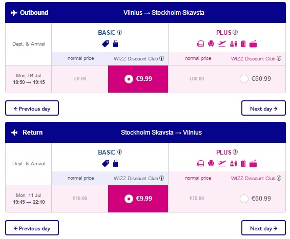 vilnius to stockholm