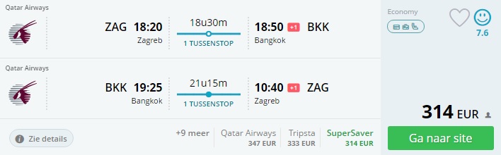 zagreb to bangkok
