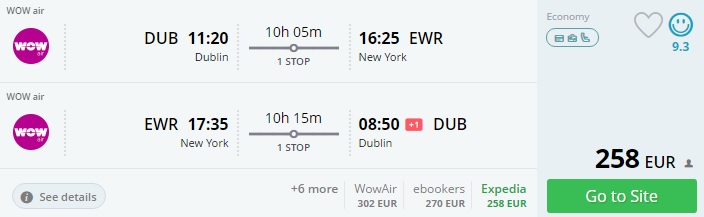 dublin to new york