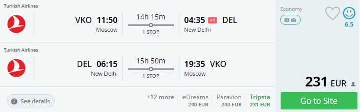 moscow to delhi