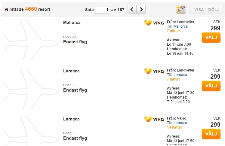 sweden to mallorca