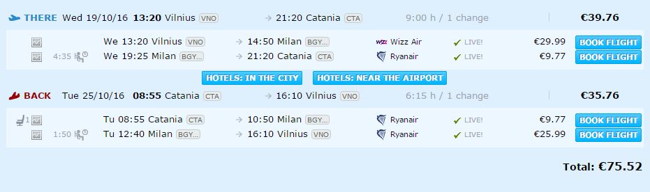 vilnius catania vilnius 75
