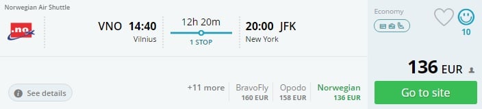 vilnius to new york