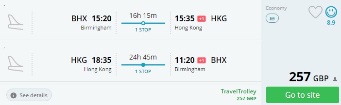 birmingham to hong kong