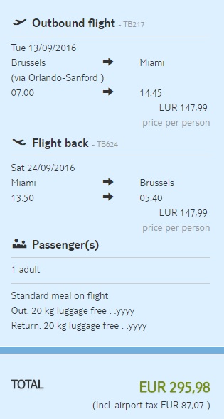 brussels to miami