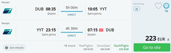 dublin to canada