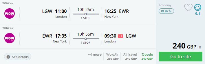 london new york london 240 gbp