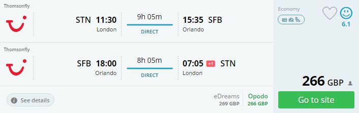 london orlando london 266 gbp