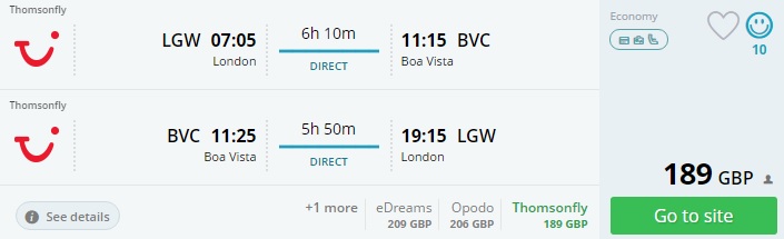 london to boa vista