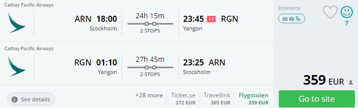 stockholm to myanmar