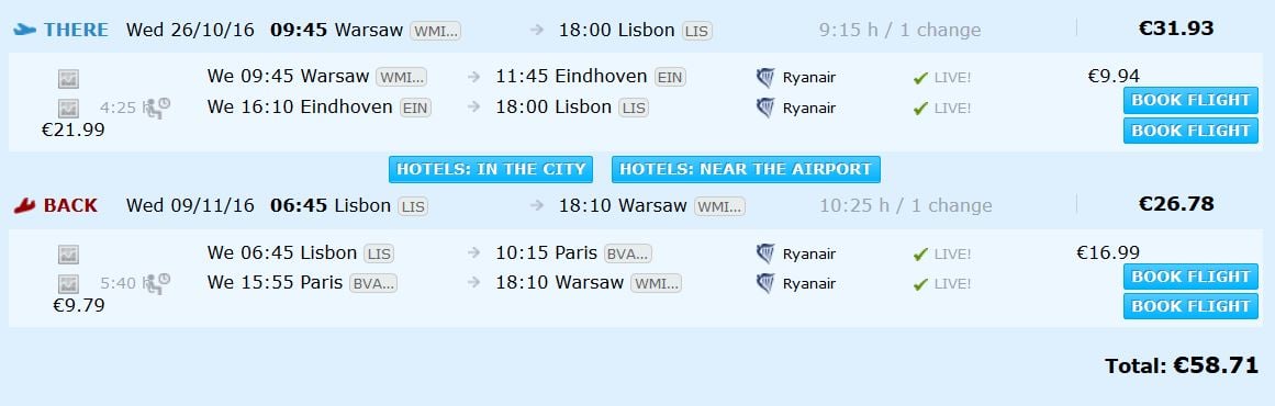 Warsaw Lisbon