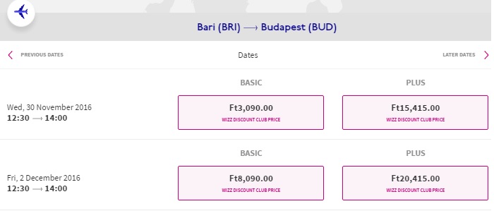 bari to budapest