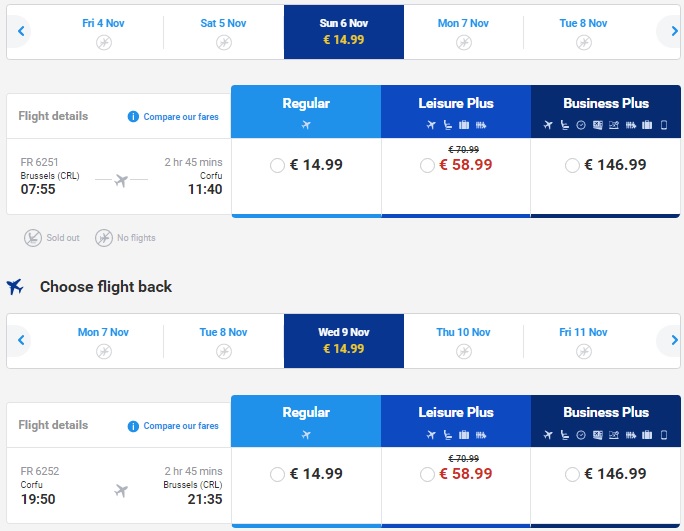brussels to corfu