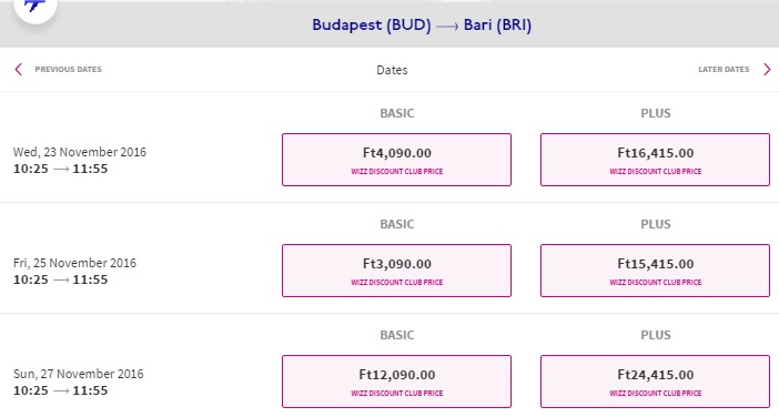 budapest to bari