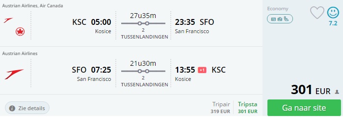 flights from slovakia to san francisco