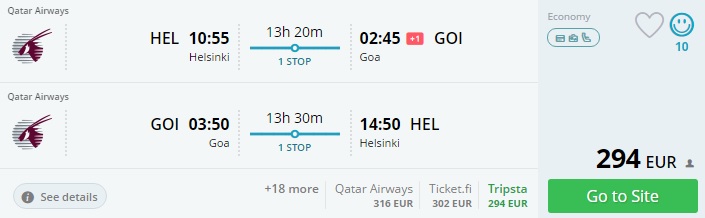 helsinki to goa