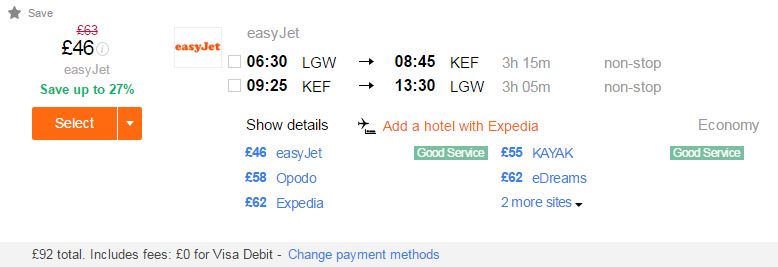 london reykjavik london 46 gbp