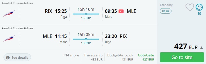 riga to maldives