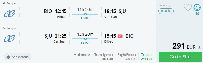 spain to puerto rico