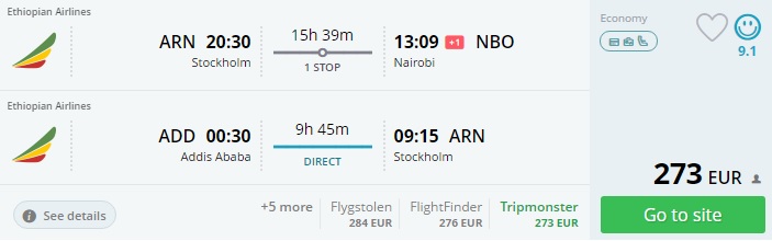stockholm to kenya