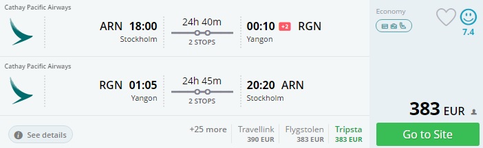 stockholm to myanmar
