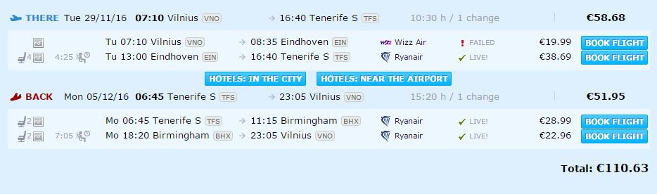 vilnius tenerife vilnius 100 1100