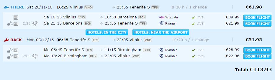 vilnius tenerife vilnius 103 113