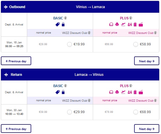vilnius to larnaca