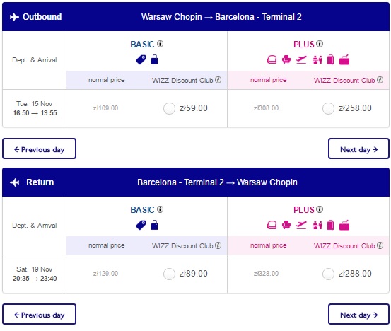 warsaw to barcelona