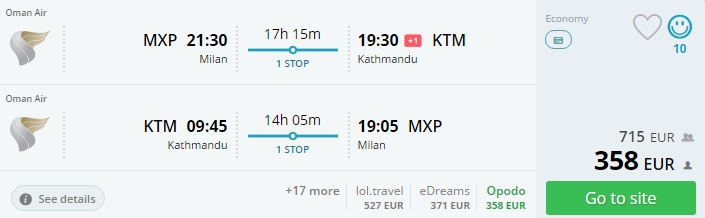 milan to nepal